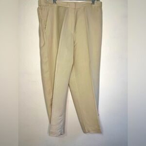 Ruby Rd. ivory pants w/clear beaded trim at hemline slit. Sz 14. Preowned. EUC.